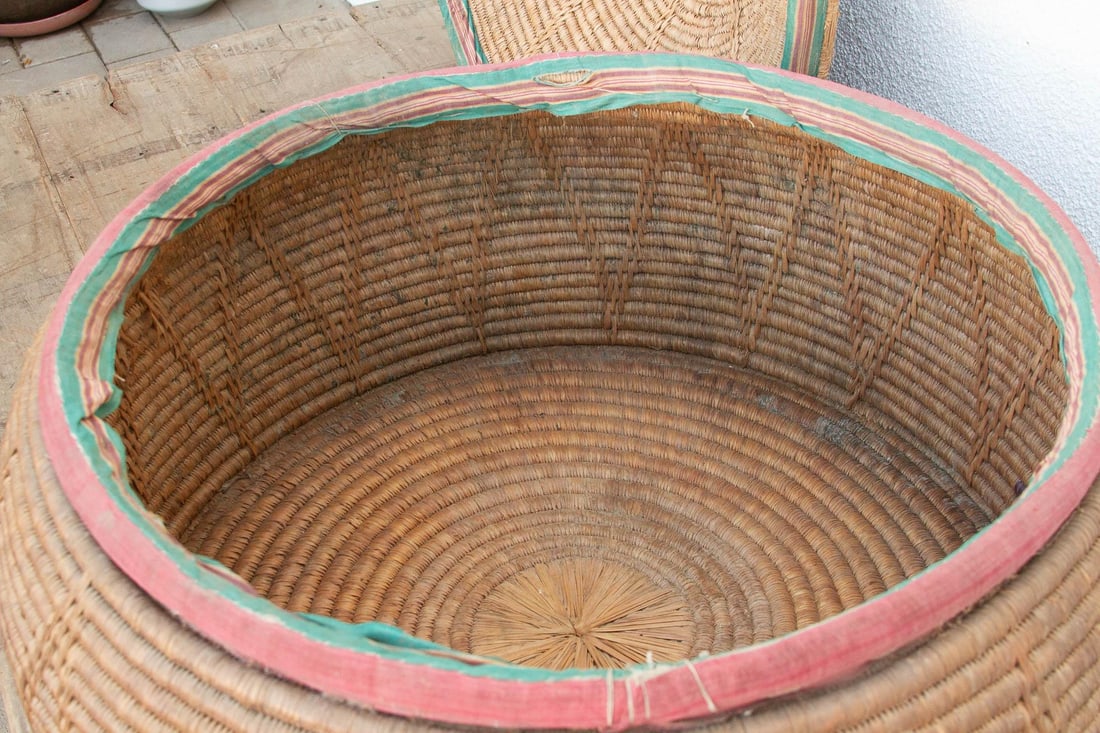 30"Dm Large Antique Nomadic Storage Basket - 4