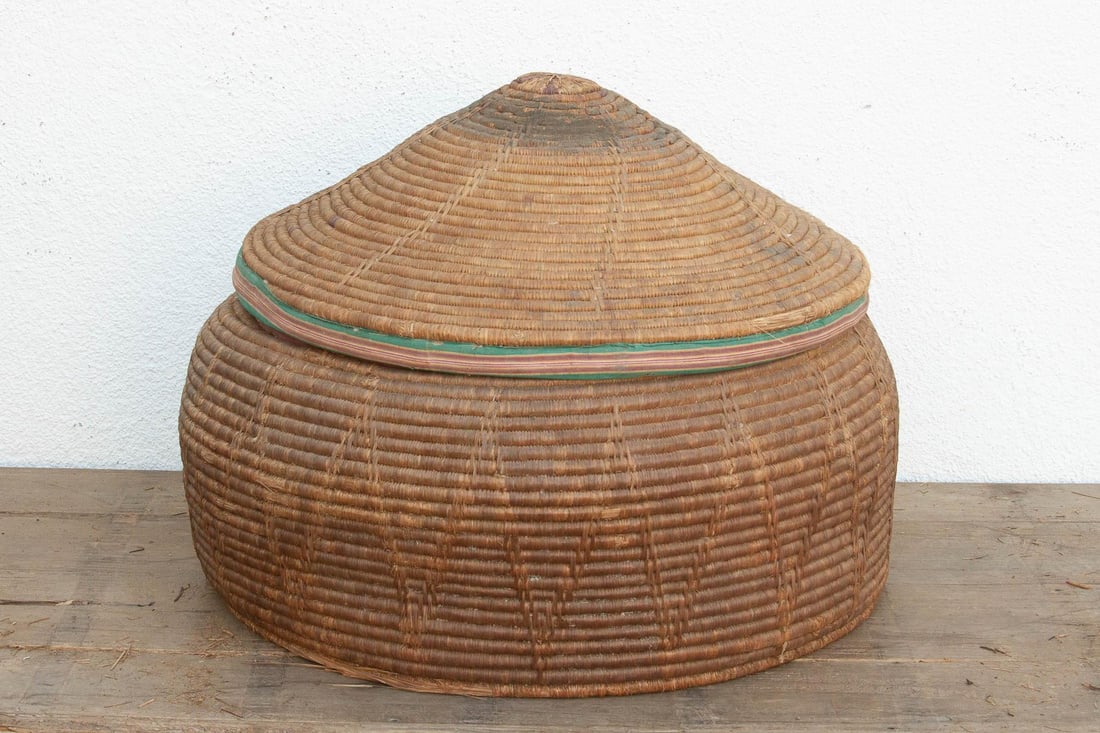 30"Dm Large Antique Nomadic Storage Basket - 5