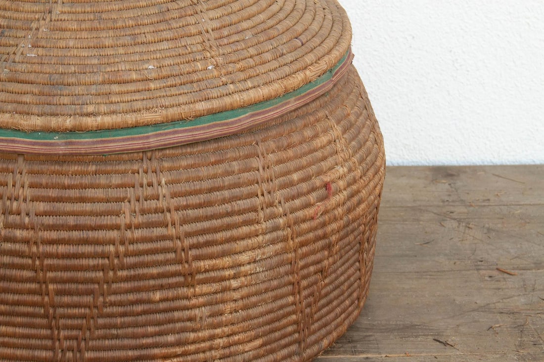 30"Dm Large Antique Nomadic Storage Basket - 8