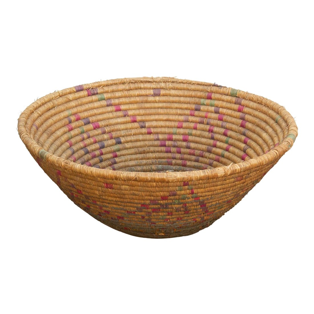 Vintage Woven Basket With Geometric Pattern (1 of 6)