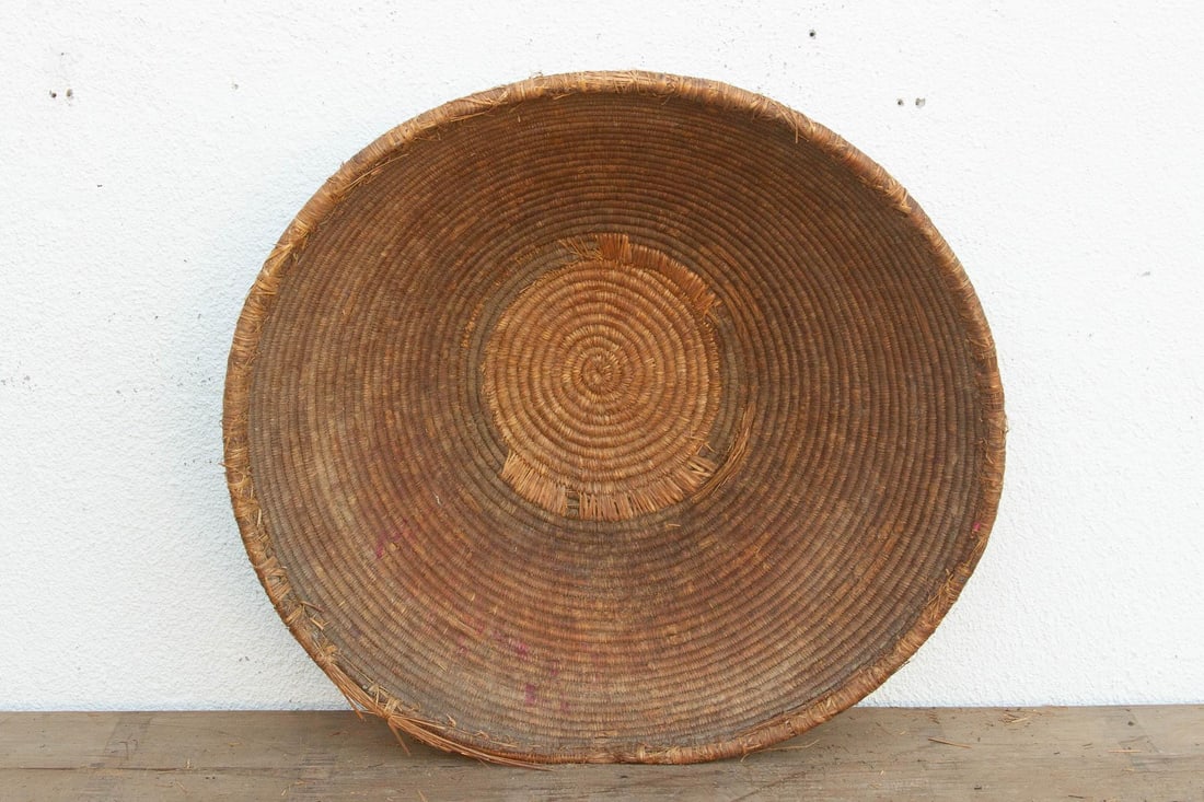 Large Antique 28" Dm Tribal Harvest Bowl - 3