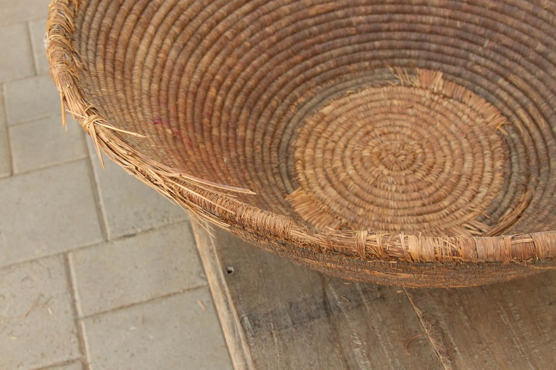 Large Antique 28" Dm Tribal Harvest Bowl - 7