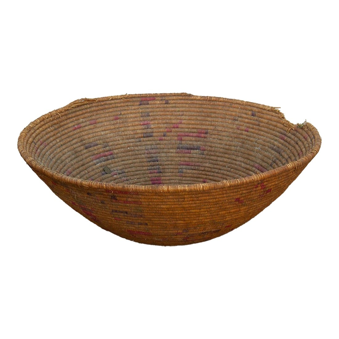Antique Faded Geometric Winnowing Bowl (1 of 8)