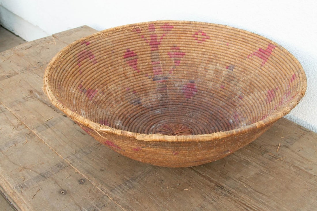 28" Dm Faded Motif Handwoven Gathering Basket - 5