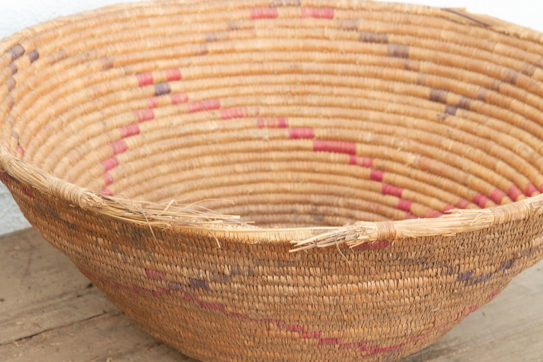 Antique Floral Motif Harvesting Basket - 3