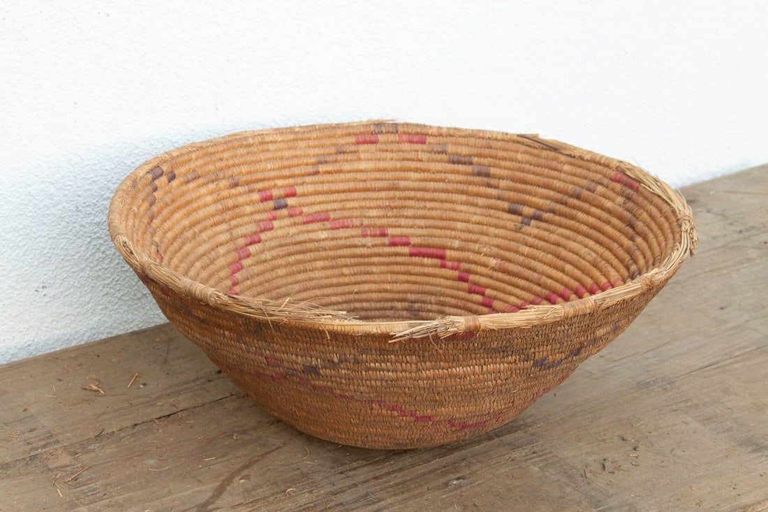 Antique Floral Motif Harvesting Basket - 5