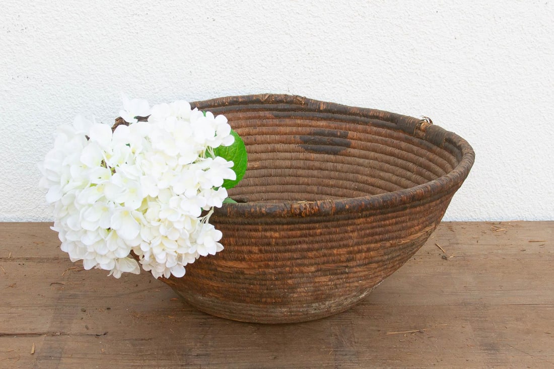 Antique Weathered Patina Harvesting Bowl - 2