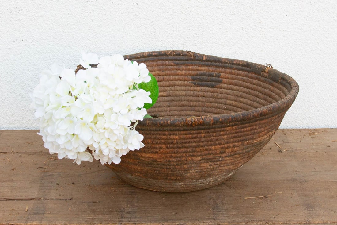 Antique Weathered Patina Harvesting Bowl - 7