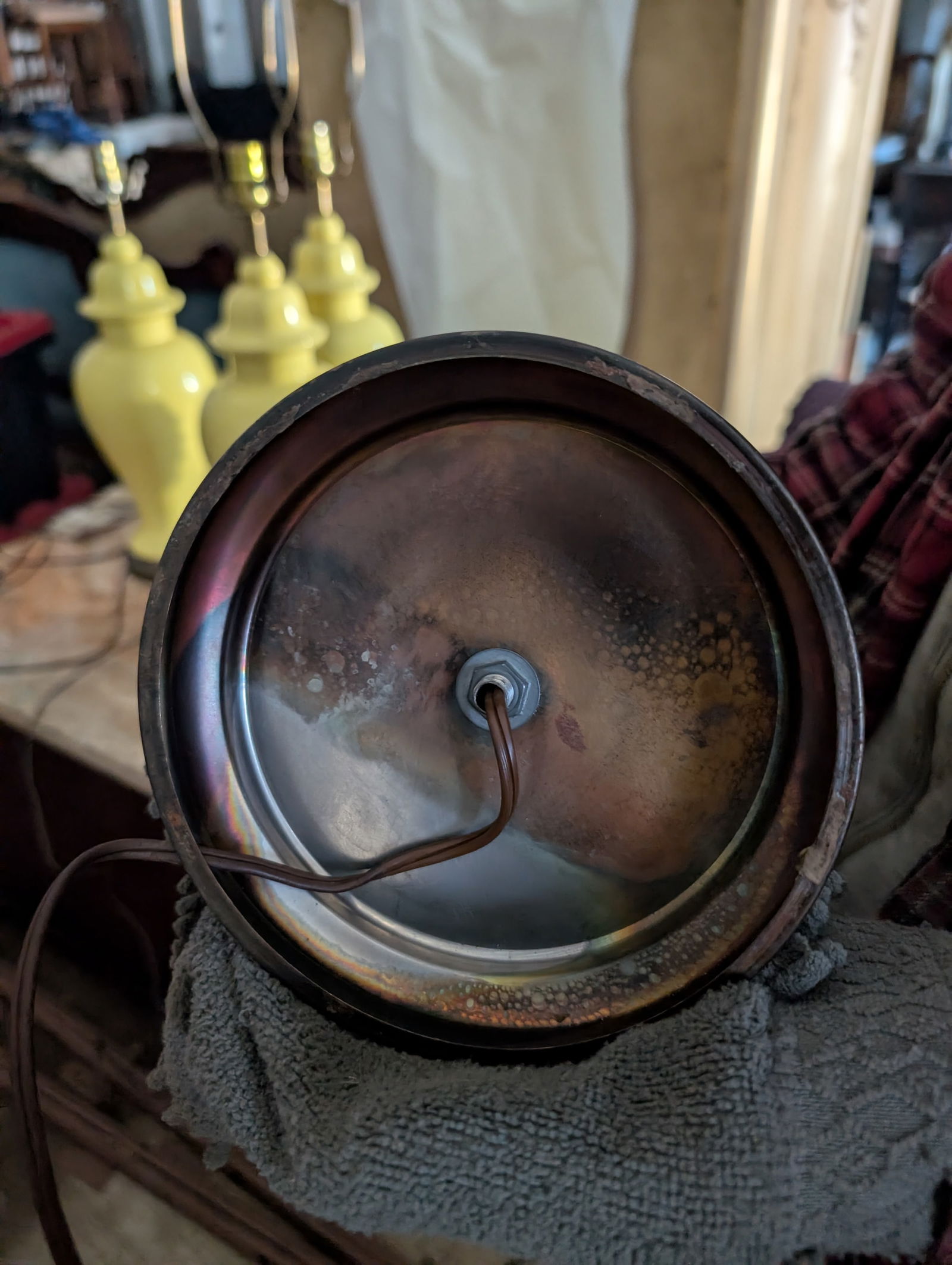 Vintage Butter Yellow Ceramic Ginger Jar Table Lamps - Set of 4 - 6