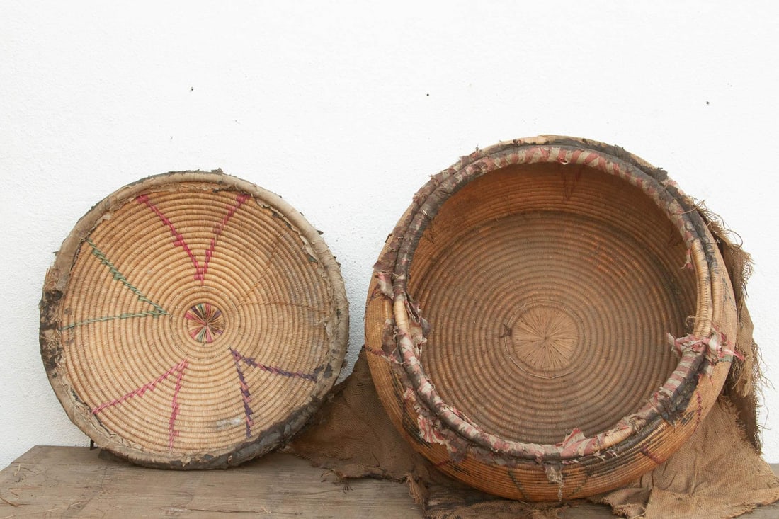 Museum-Scale Antique Tribal Drum Storage Basket - 4