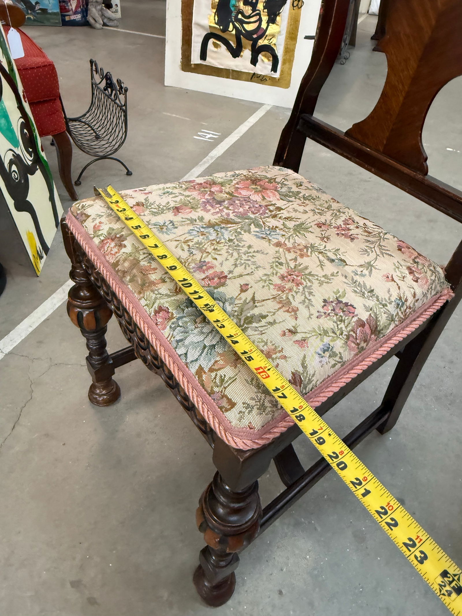 1920s Queen Ann Style Hand Carved European English Tudor Style Dining Side Chair Pair - 10