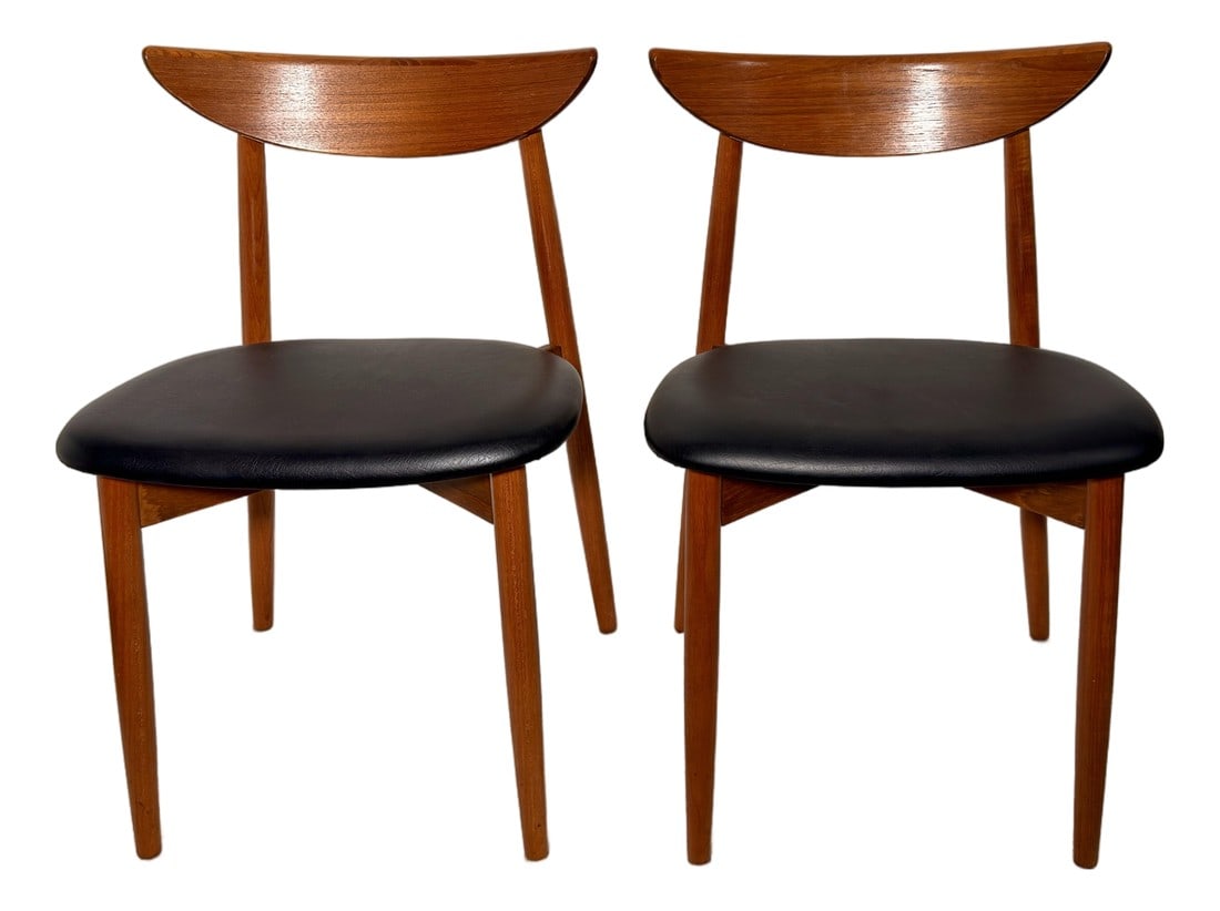 1960s Danish Modern Teak Dining Chairs, Sculptural Scandinavian Pair (1 of 6)