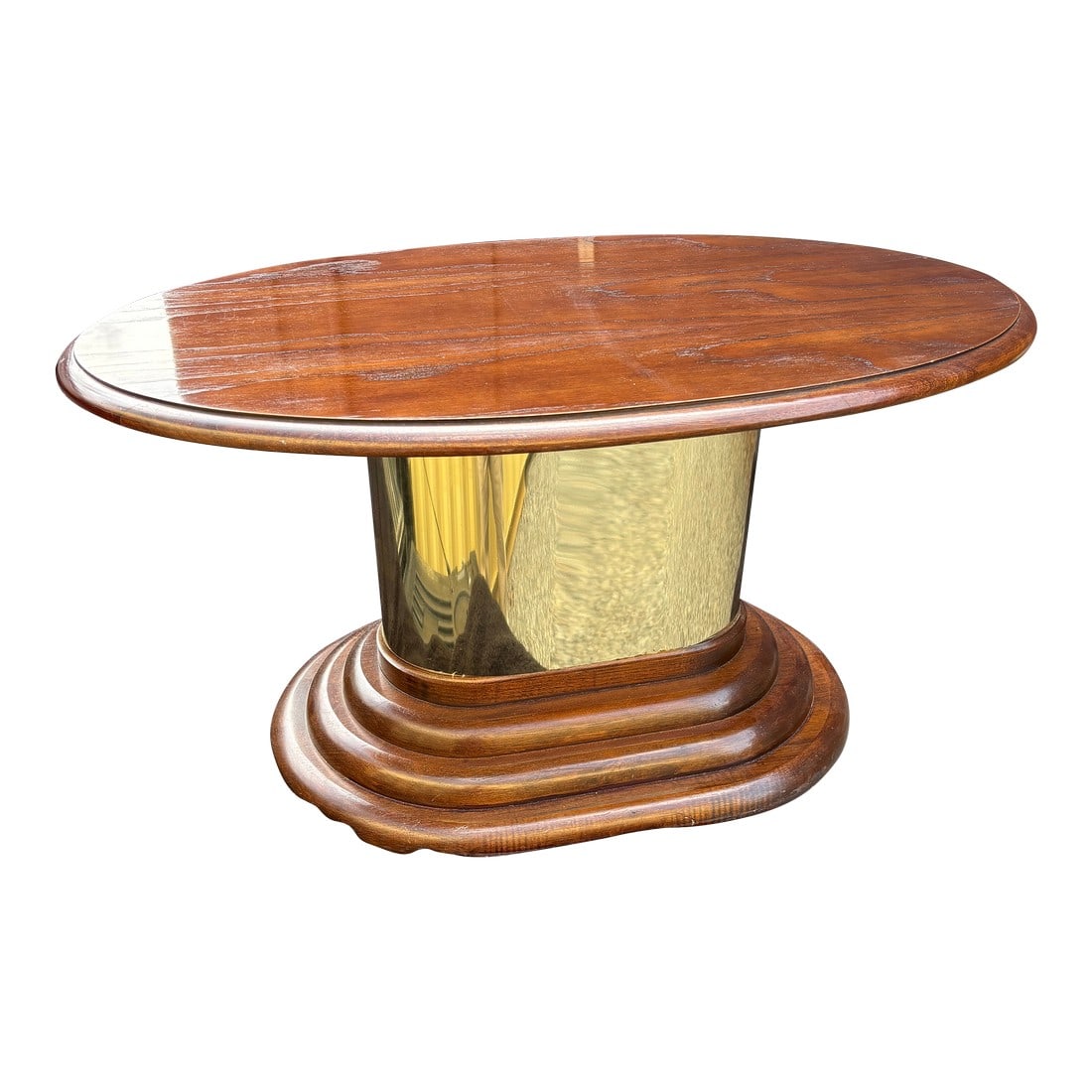 1970s Mahogany Oval Cocktail Table