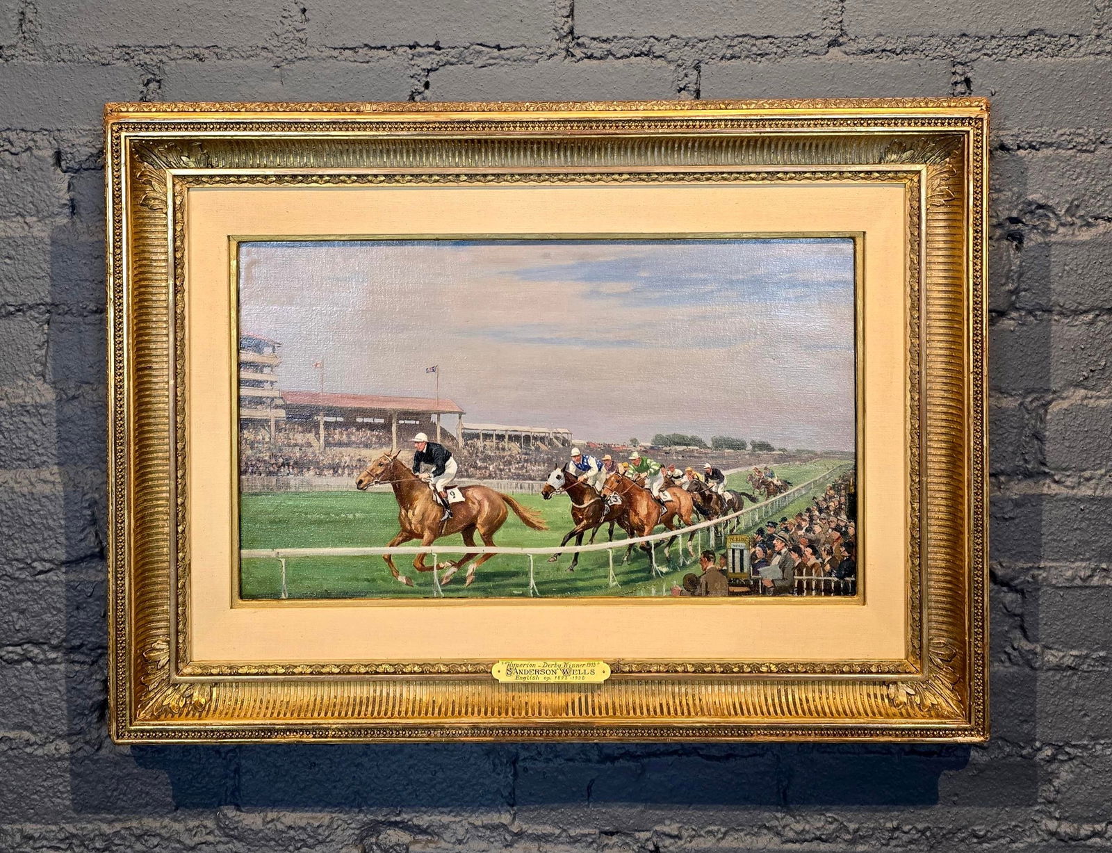 Sanderson Wells- Hyperium 1933 Epson Derby Horse Race Winner -Oil Painting - 2