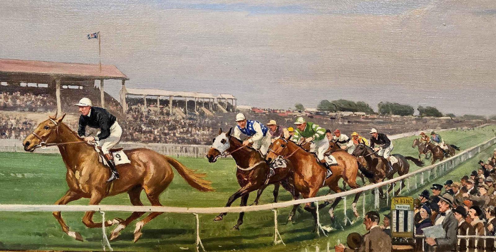 Sanderson Wells- Hyperium 1933 Epson Derby Horse Race Winner -Oil Painting - 4