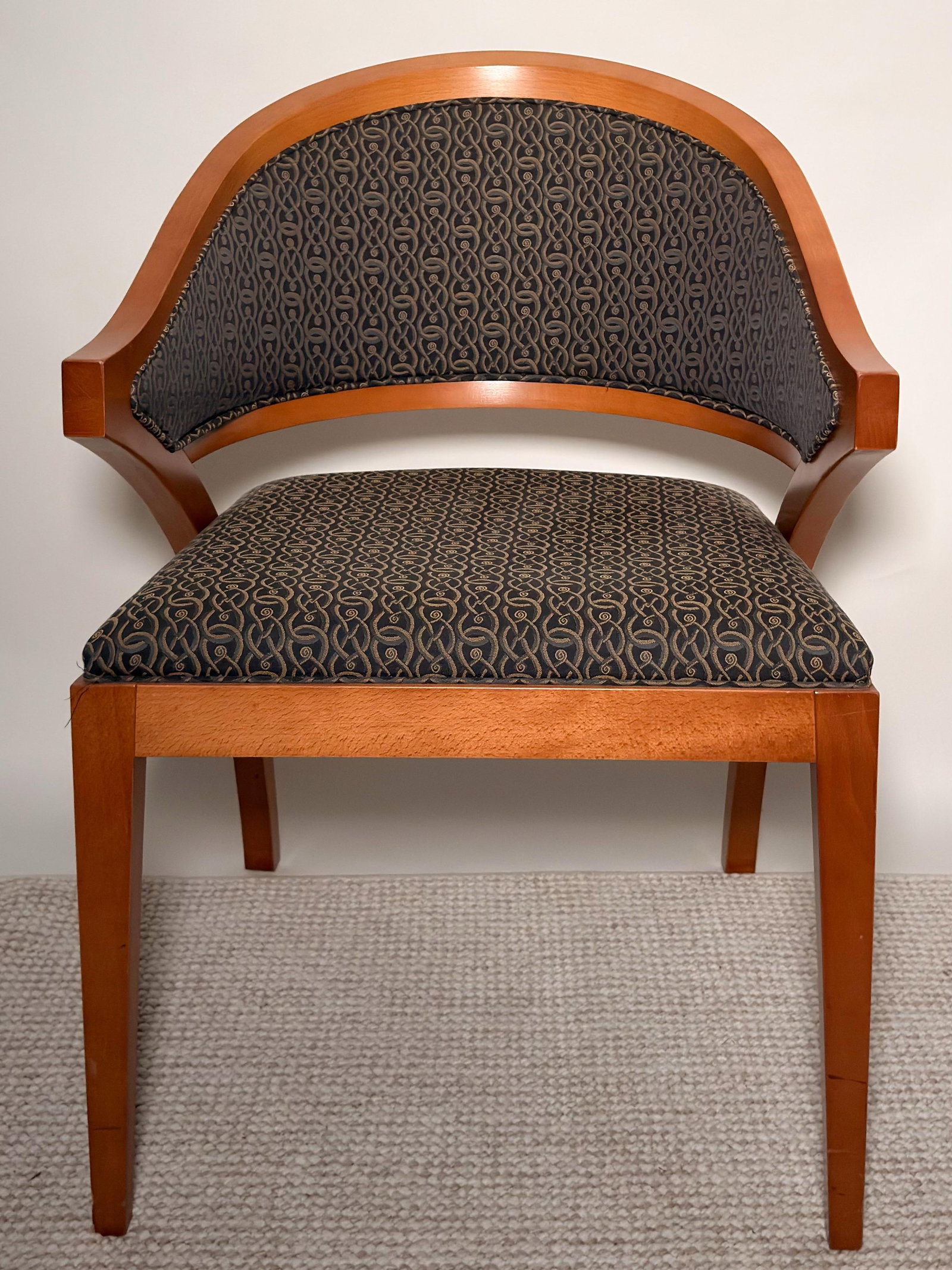 1990s Gunlocke Sculptural Wood Accent/Desk Chair With Curved Back - 2