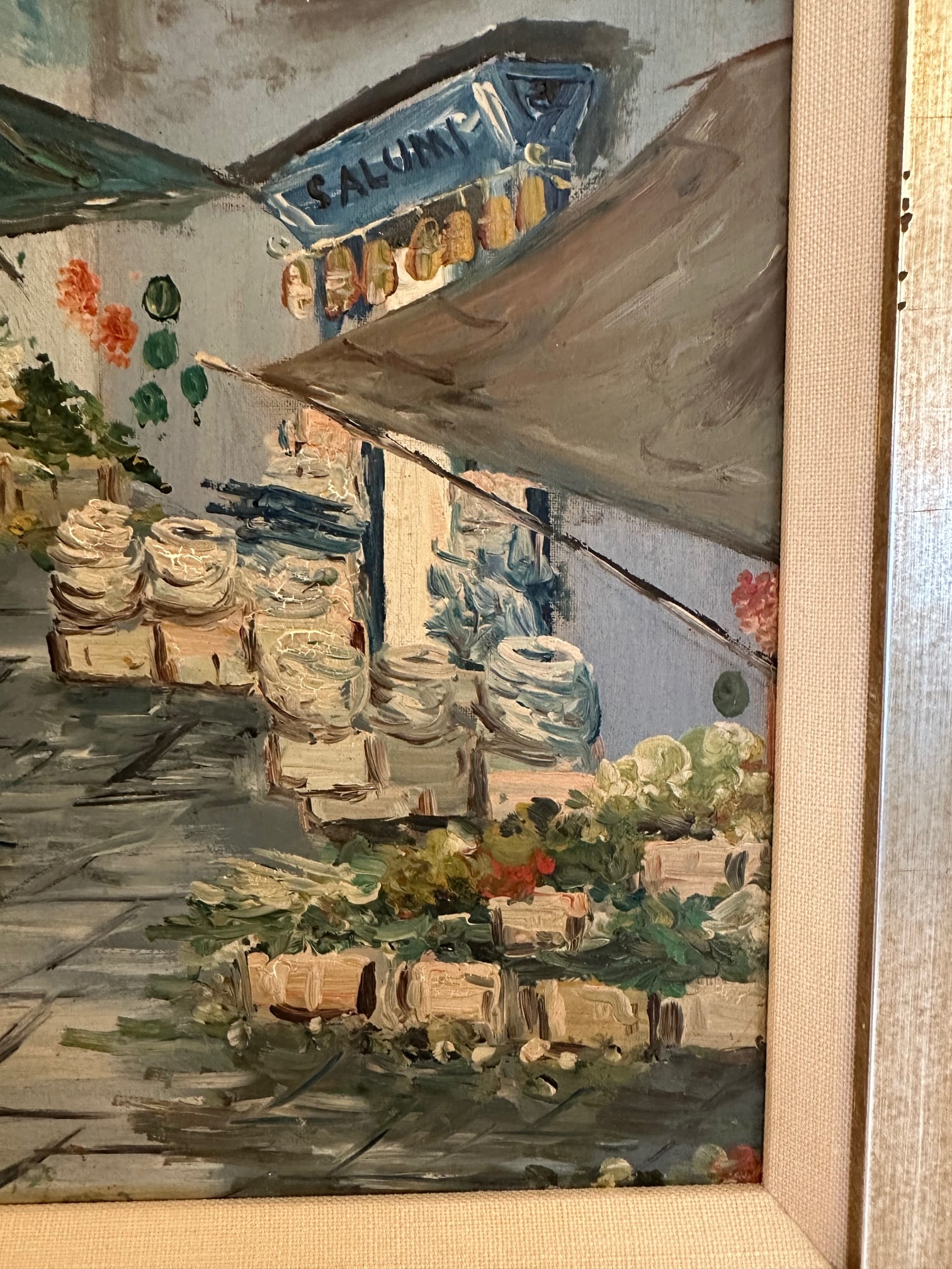 Newly Framed Lovely Vintage Painting of Paris Street Scene - 7