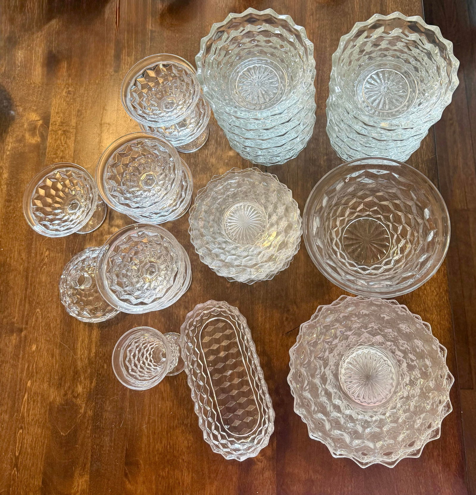 Late 20th Century Fostoria American Cubist Dish Collection - 47pcs - 2