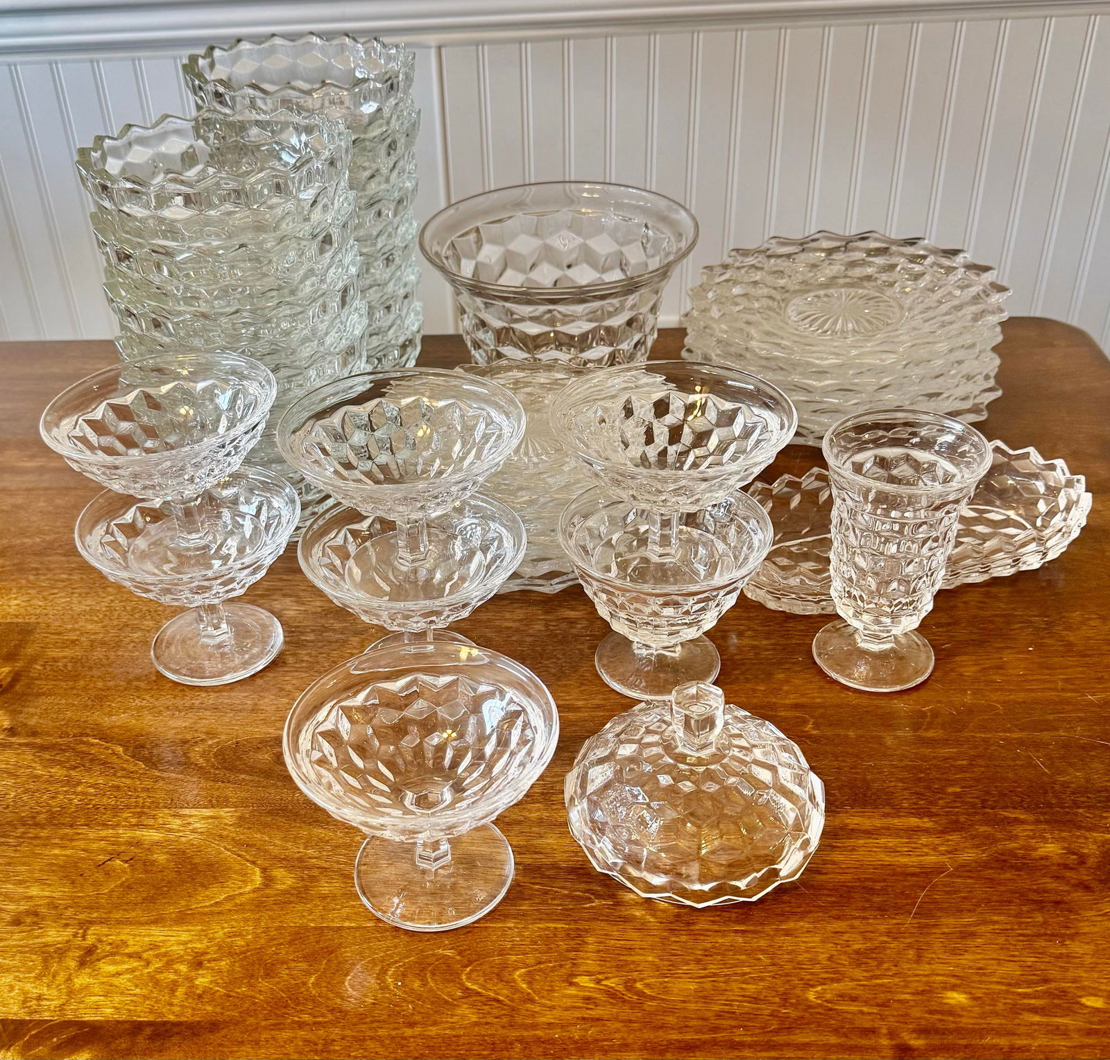 Late 20th Century Fostoria American Cubist Dish Collection - 47pcs - 7