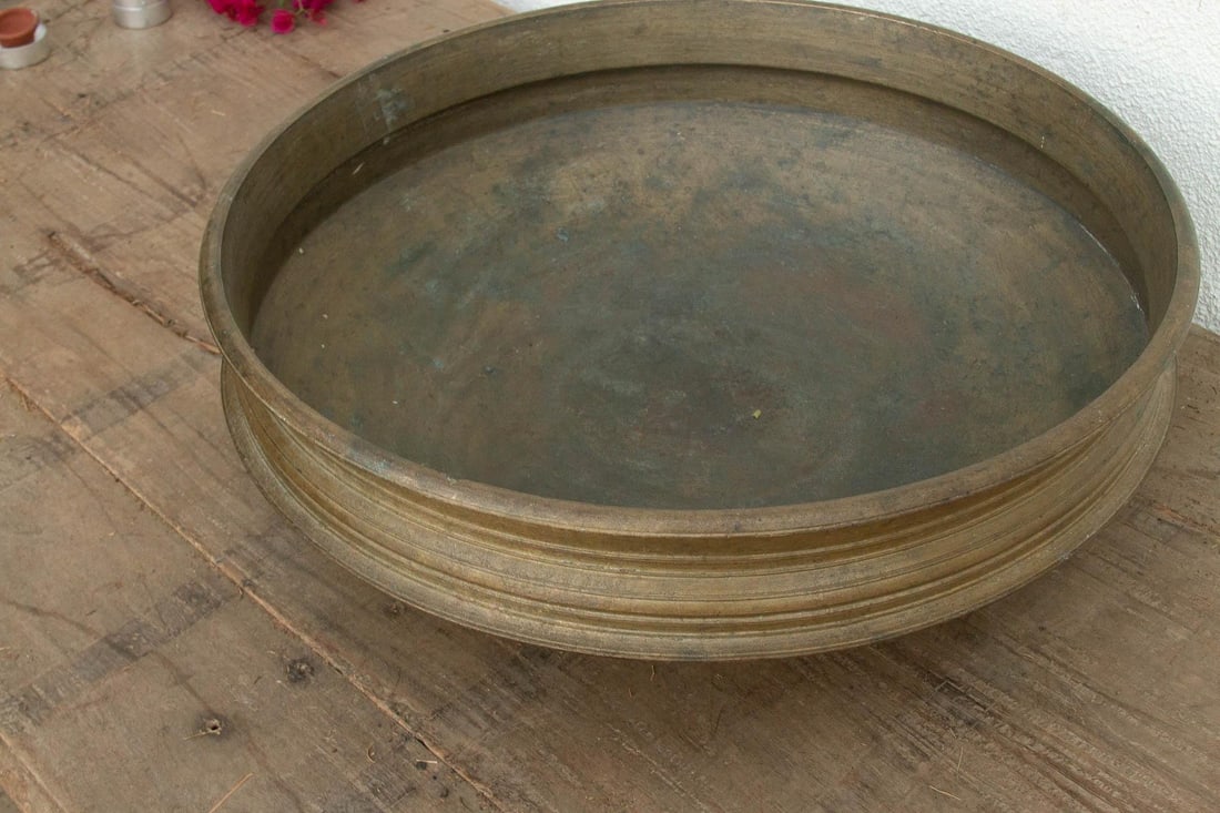 Large 24" Dm Antique Golden Bronze Urli Pot - 3