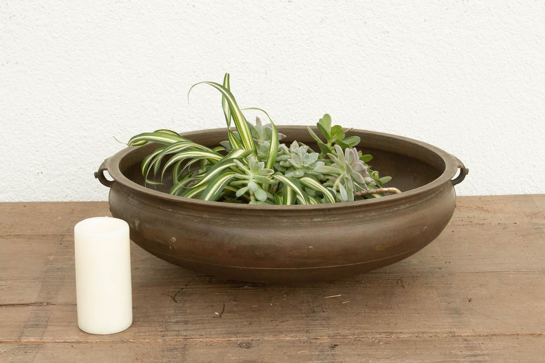 Handcast Indian Bronze Temple Urli - 2