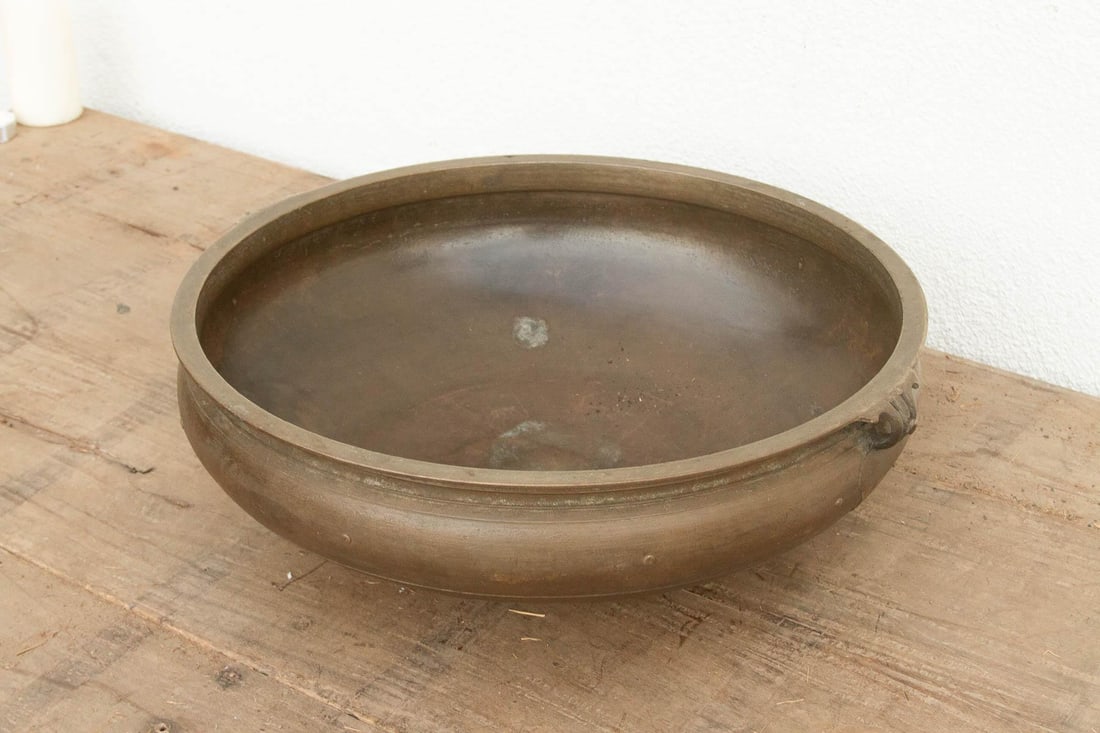 Handcast Indian Bronze Temple Urli - 3