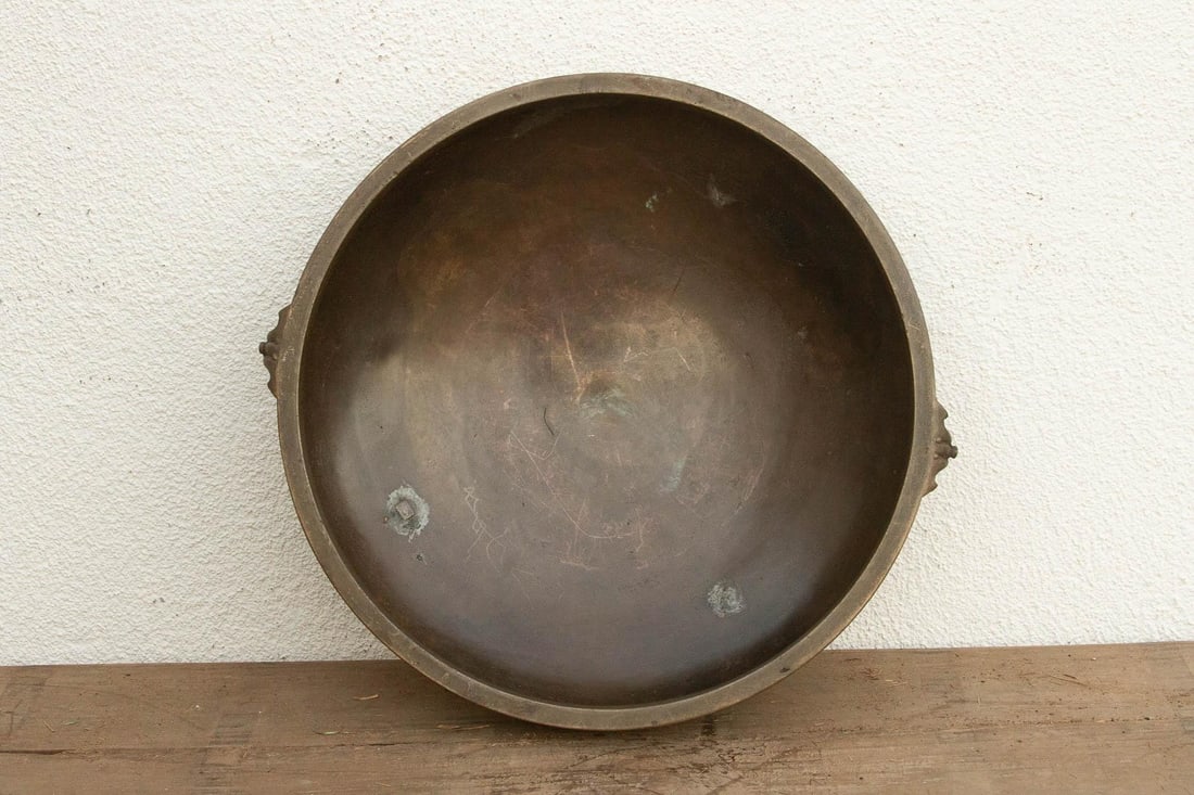 Handcast Indian Bronze Temple Urli - 5