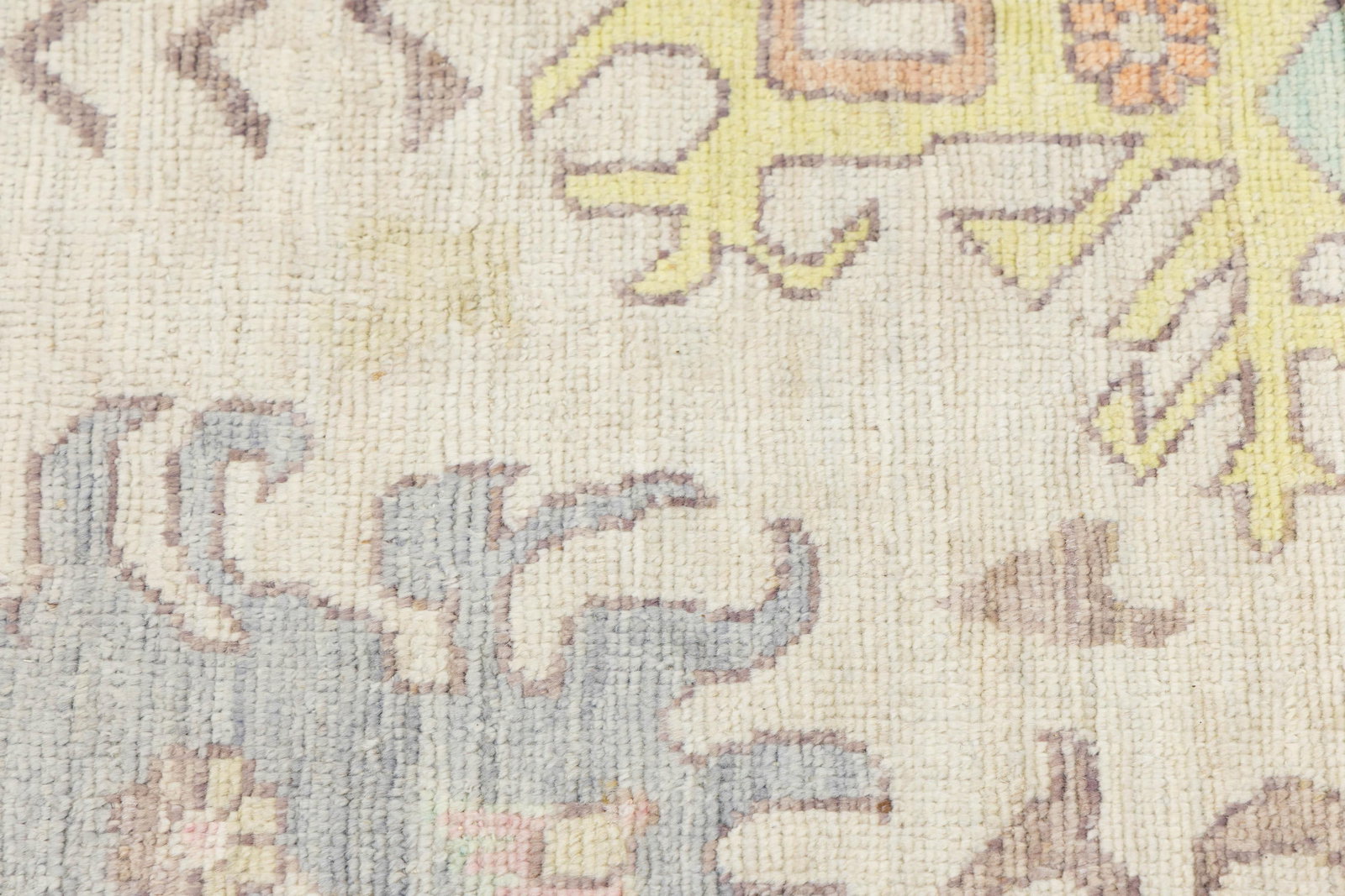 Pastel Modern Oushak Style Hand-Knotted Wool Area Rug 10x13 - 10