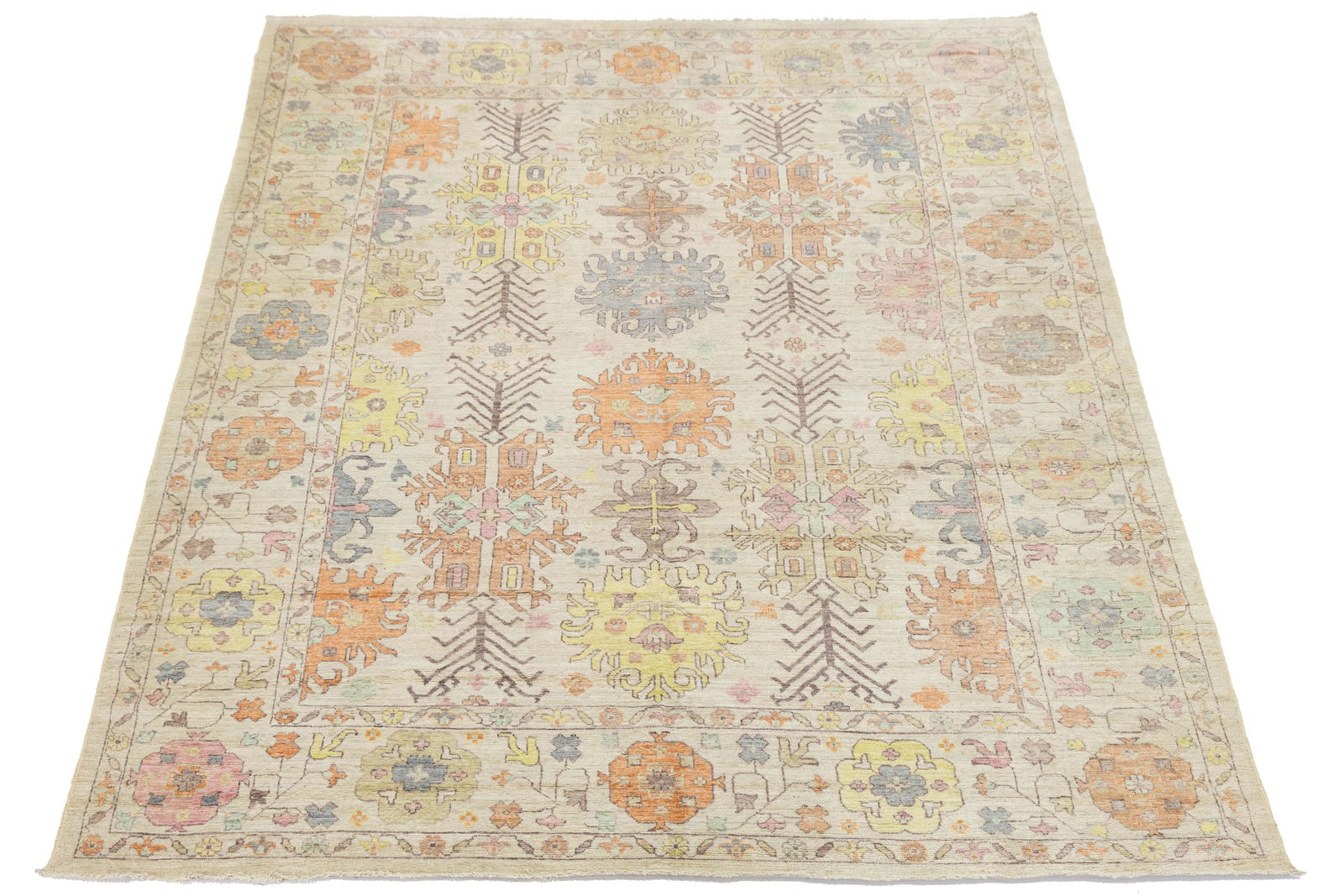 Pastel Modern Oushak Style Hand-Knotted Wool Area Rug 10x13 - 2