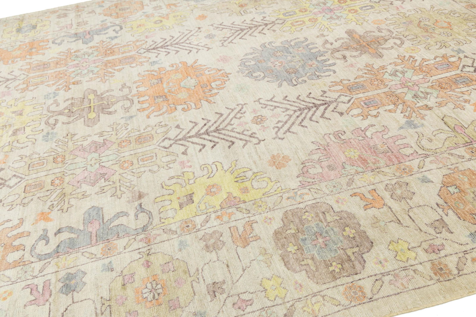 Pastel Modern Oushak Style Hand-Knotted Wool Area Rug 10x13 - 4