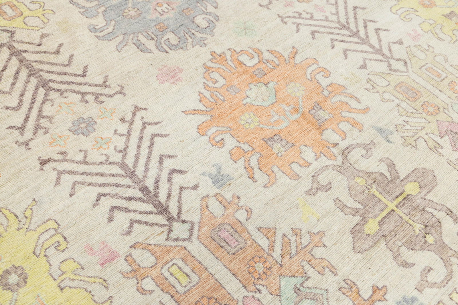 Pastel Modern Oushak Style Hand-Knotted Wool Area Rug 10x13 - 6