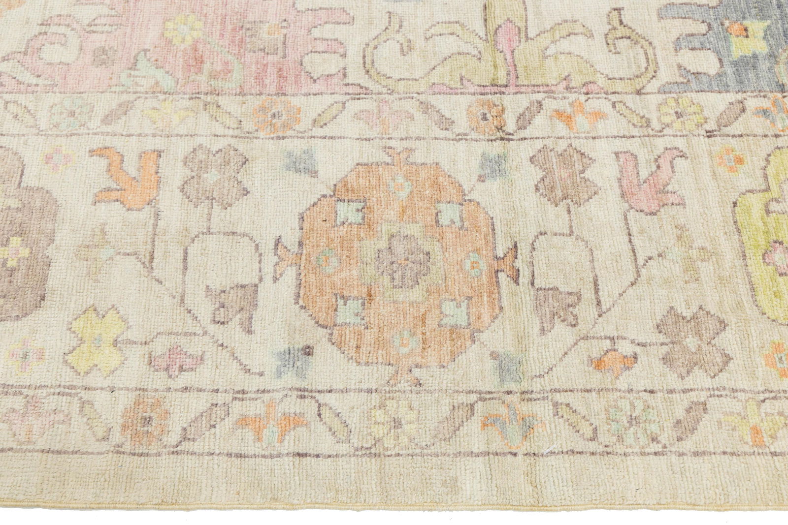 Pastel Modern Oushak Style Hand-Knotted Wool Area Rug 10x13 - 8