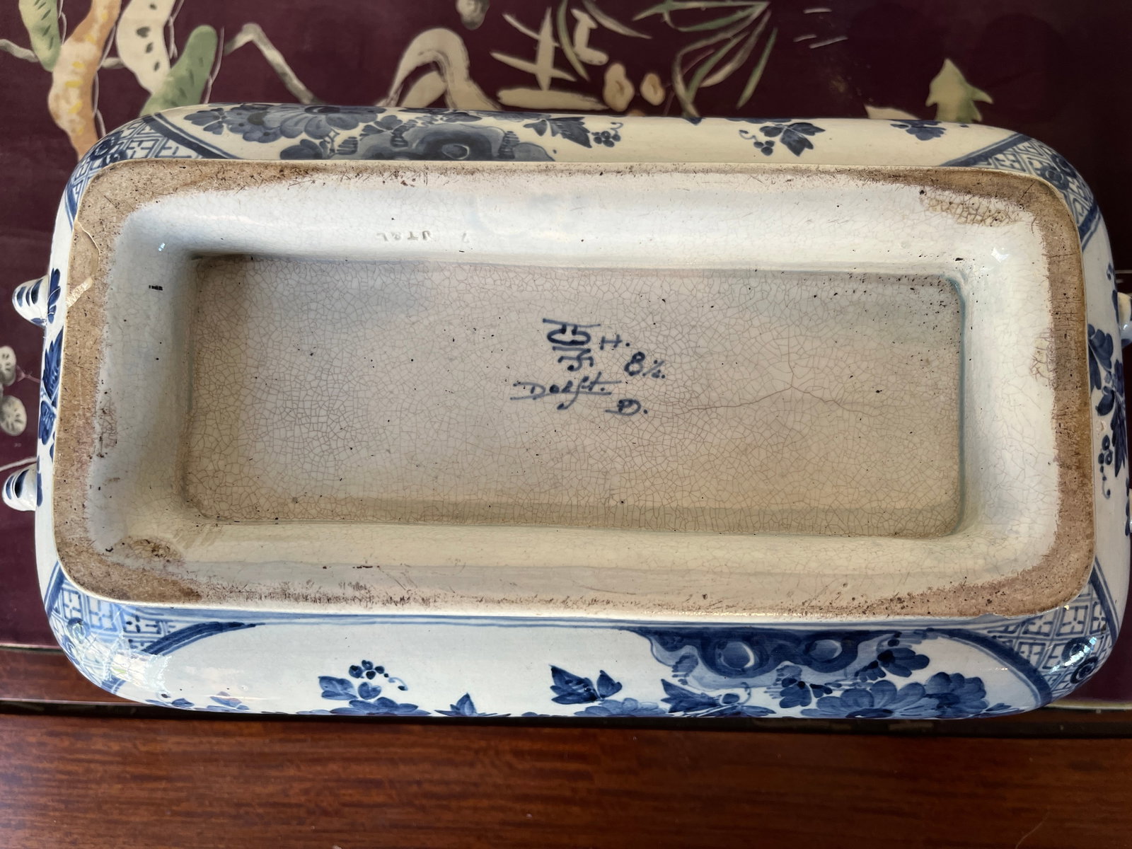 1882 Royal Delft Joost Thooft Blue & White Chinoiserie Jardinière - 13