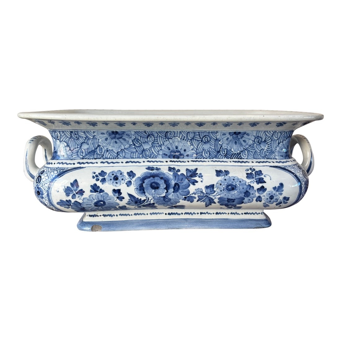 1882 Royal Delft Joost Thooft Blue & White Chinoiserie Jardinière (1 of 15)