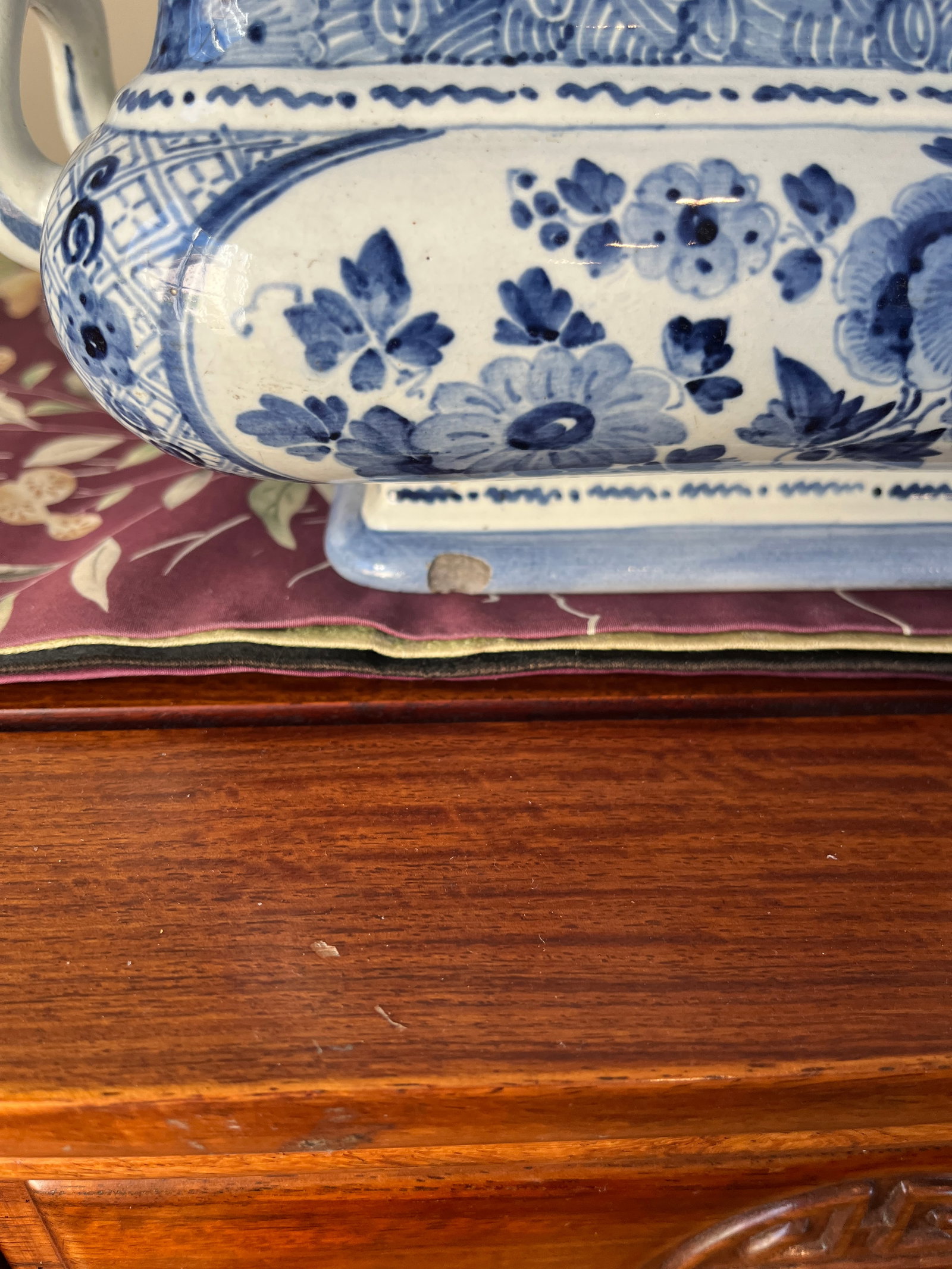 1882 Royal Delft Joost Thooft Blue & White Chinoiserie Jardinière - 5