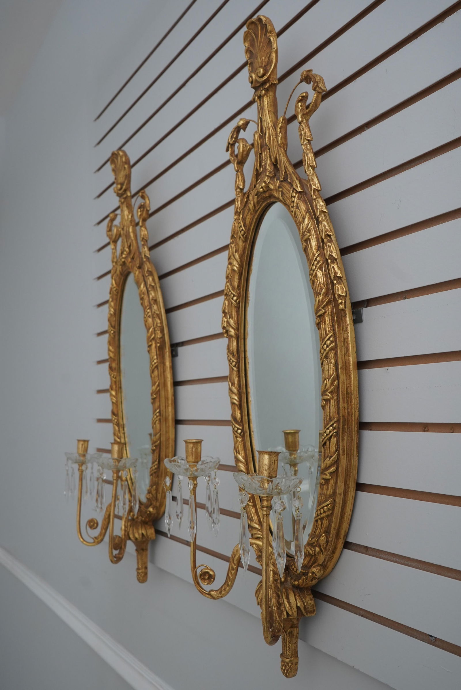 Pair Friedman Brothers Gold Gilt Candelabra Sconces - 2