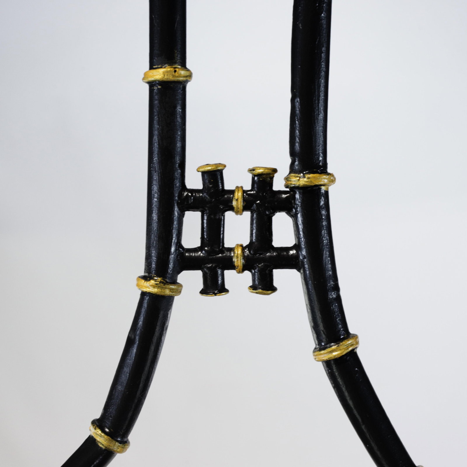 Vintage Chinoiserie Faux Bamboo Pagoda Chandelier Black and Gold Linear Island Pendant Light - 10