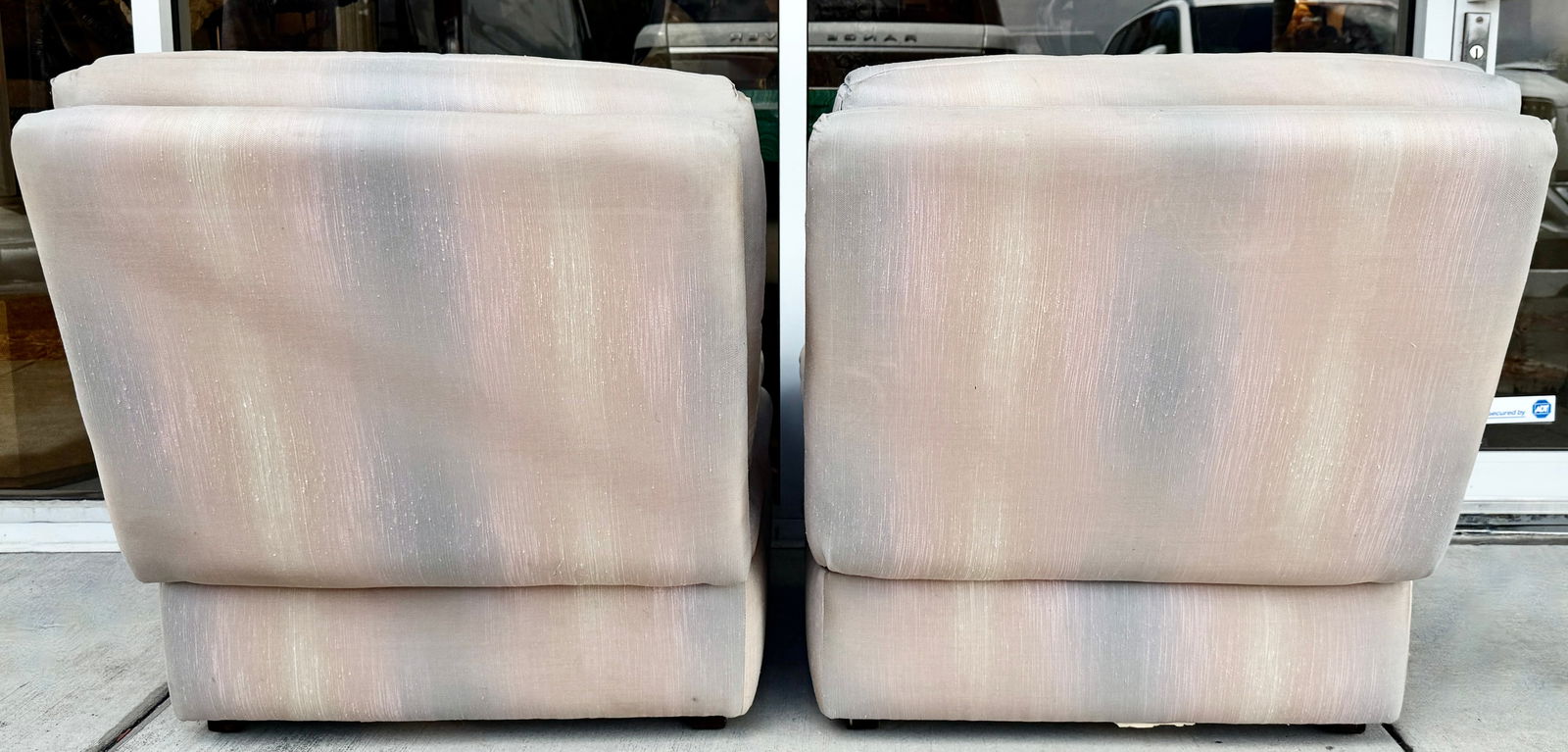 Pair of Channeled Slipper Chairs by Bernhardt Flair Division From 80's - 3