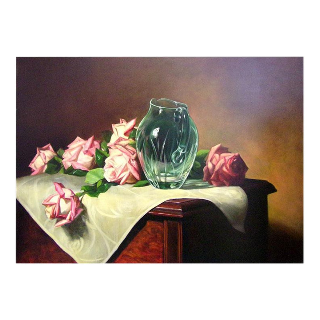 William Martin Pink Rose Original Oil on Stretched Canvas Hand Signed in Back: Pink Rose by William Martin Original Oil Painting on stretched Canvas Hand signed by the artist Canvas Size: 30" x 40" Condition: Mint 100 percent guarantee of authenticity Gallery Retail :