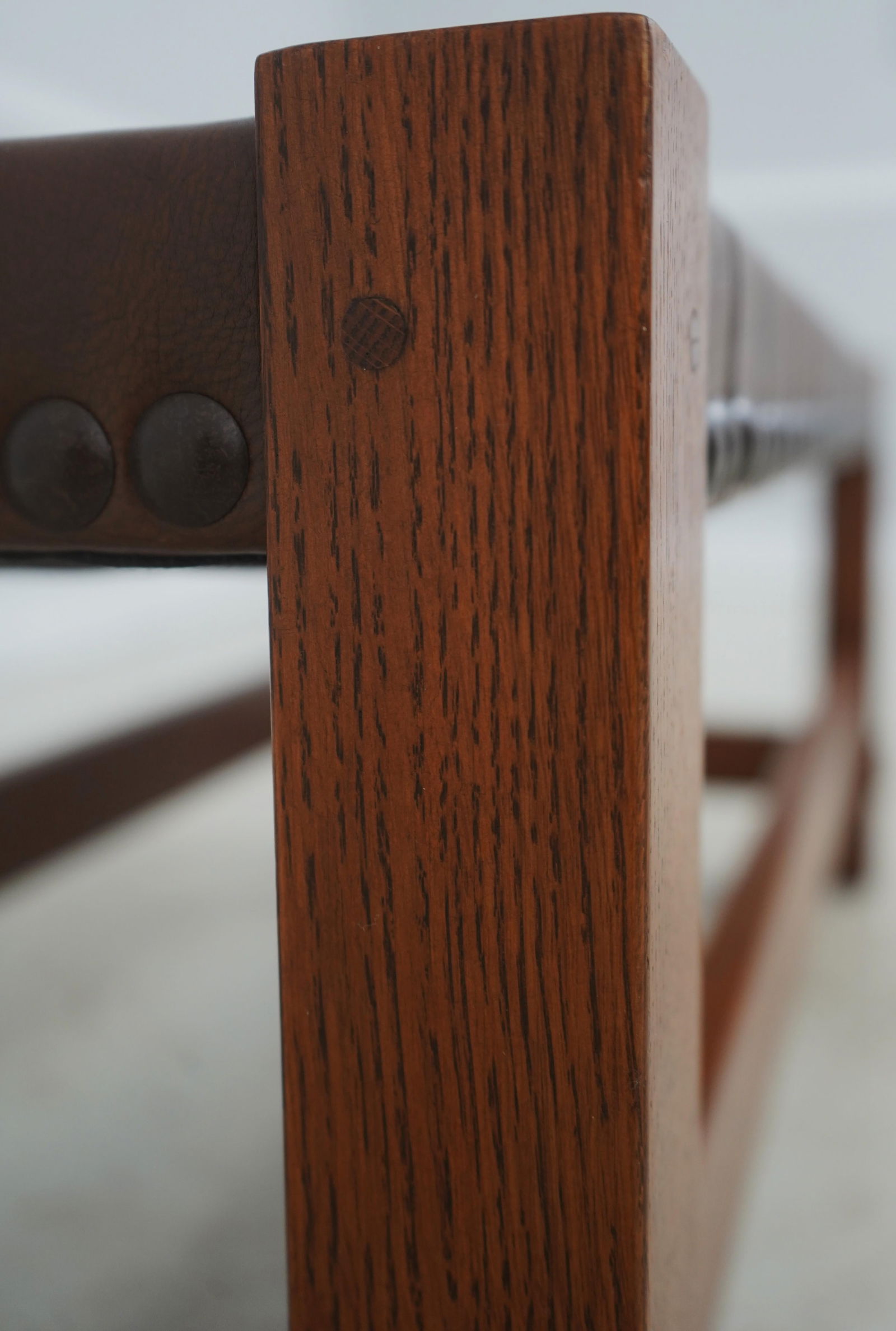 Stickley Mission Oak Leather Woven Seat Bench - 9