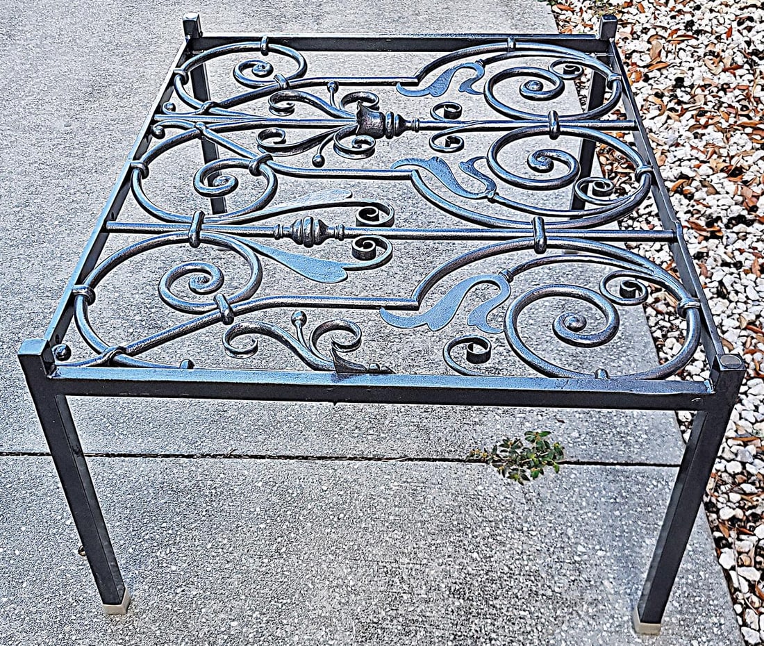 1990s Solid Stock Wrought Iron Coffee Table - 3