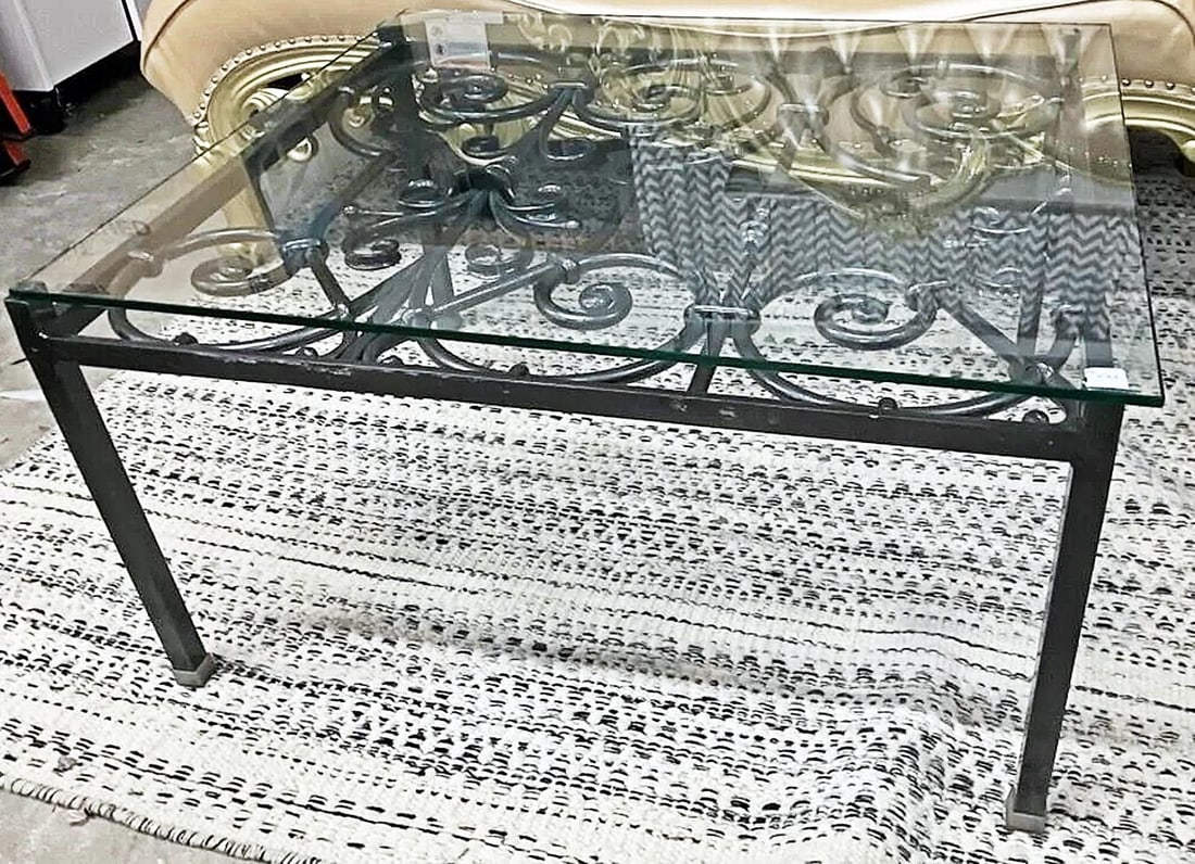 1990s Solid Stock Wrought Iron Coffee Table - 8