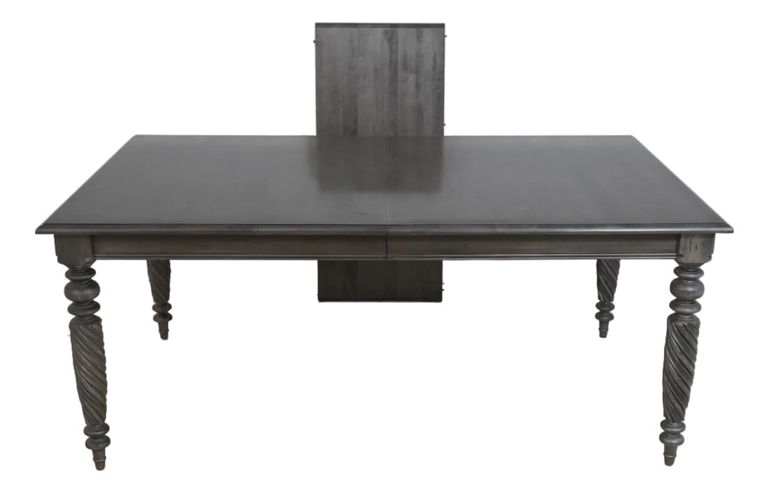 Ethan Allen British Classics Gray Finish Dining Table: Age: Approx: 20 Years Old Details: Factory Distressed Finish 367 Finish British Classics "˜Antique' Grey Wash Finish Quality Construction Offered @ Fraction Original Retail Cost Condition:
