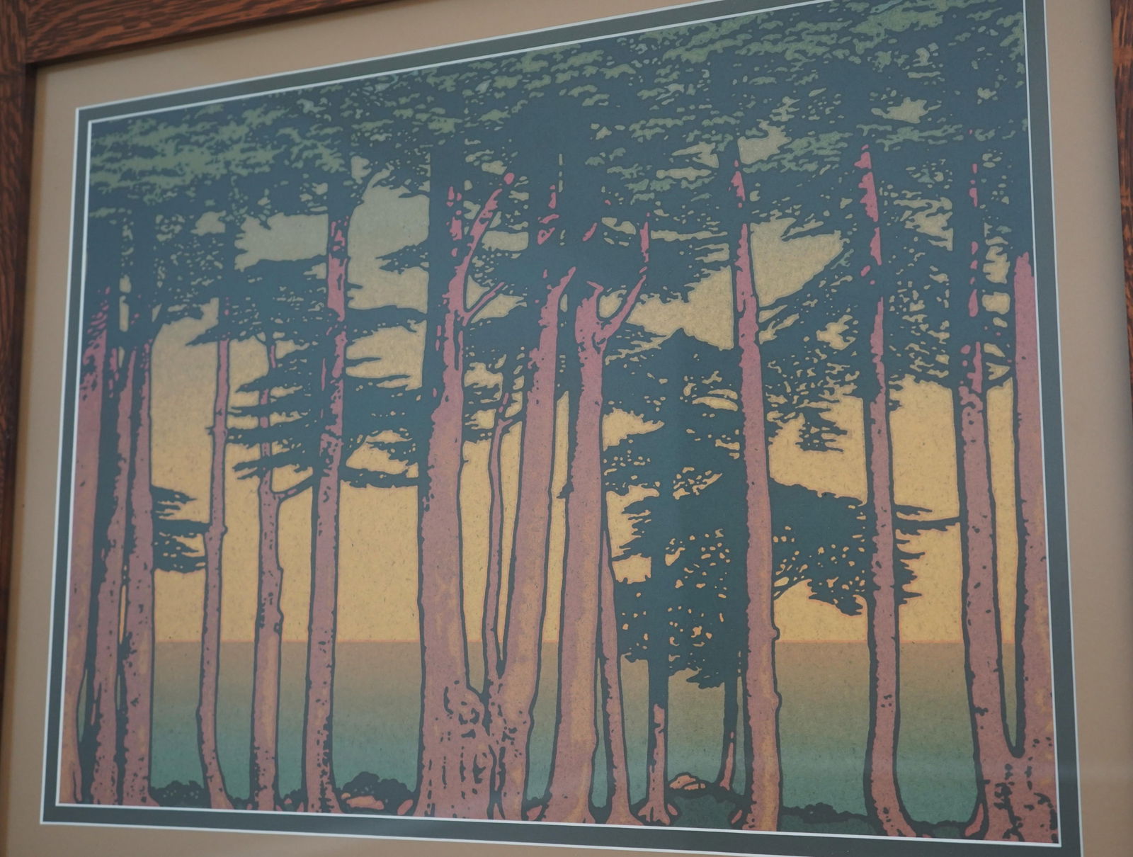 Mission Oak Framed Lands End Framed & Matted Print - 4