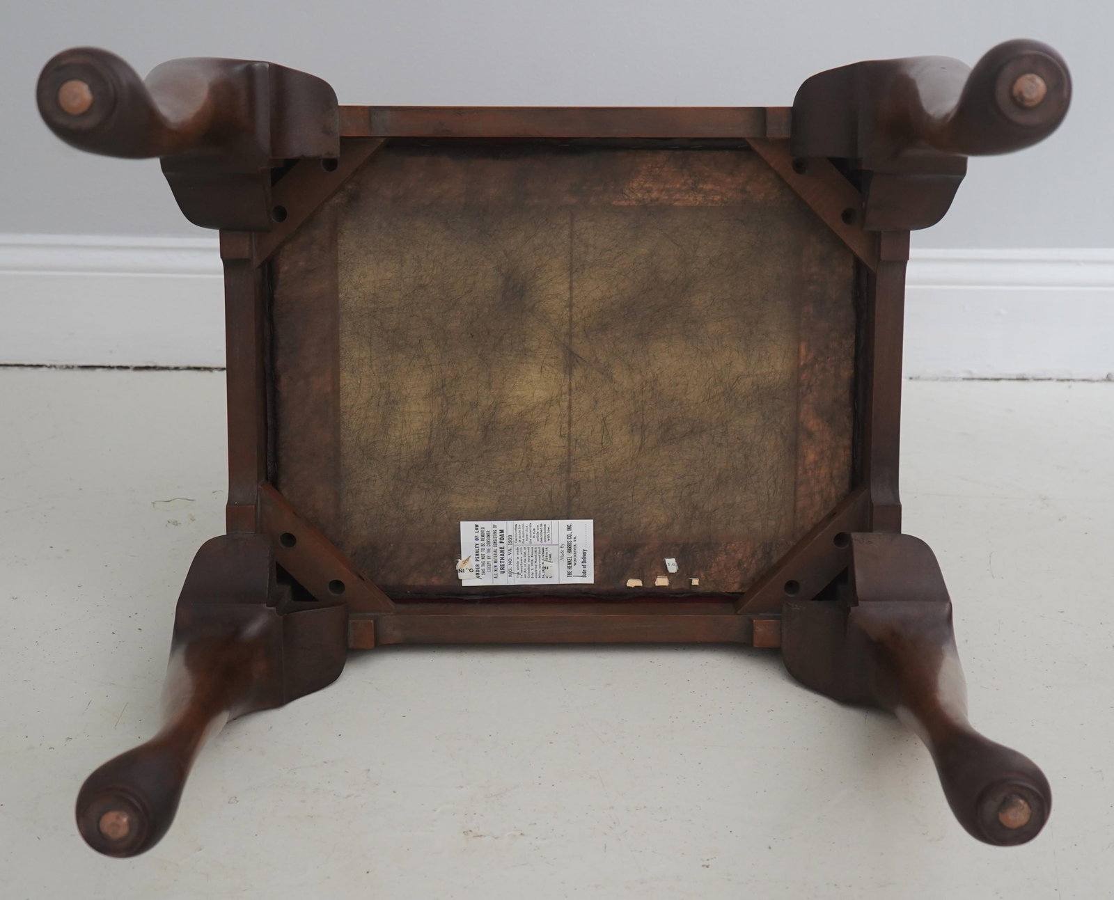 Henkel Harris Queen Anne Cherry Ottoman or Stool - 11