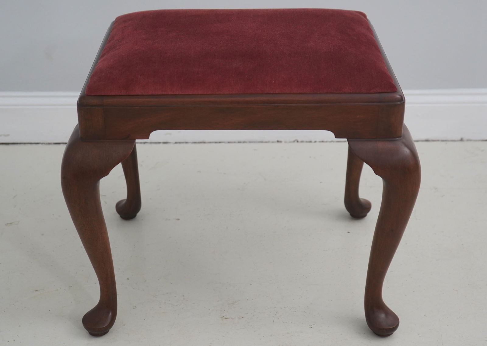 Henkel Harris Queen Anne Cherry Ottoman or Stool - 2