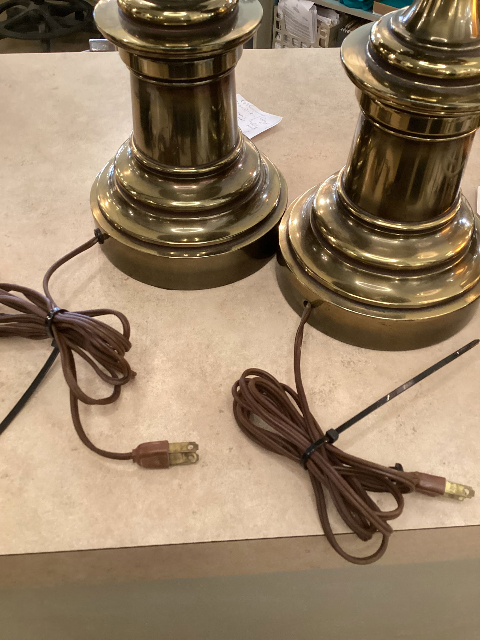 Vintage Stiffel Brass Baluster Lamps - Pair - 3