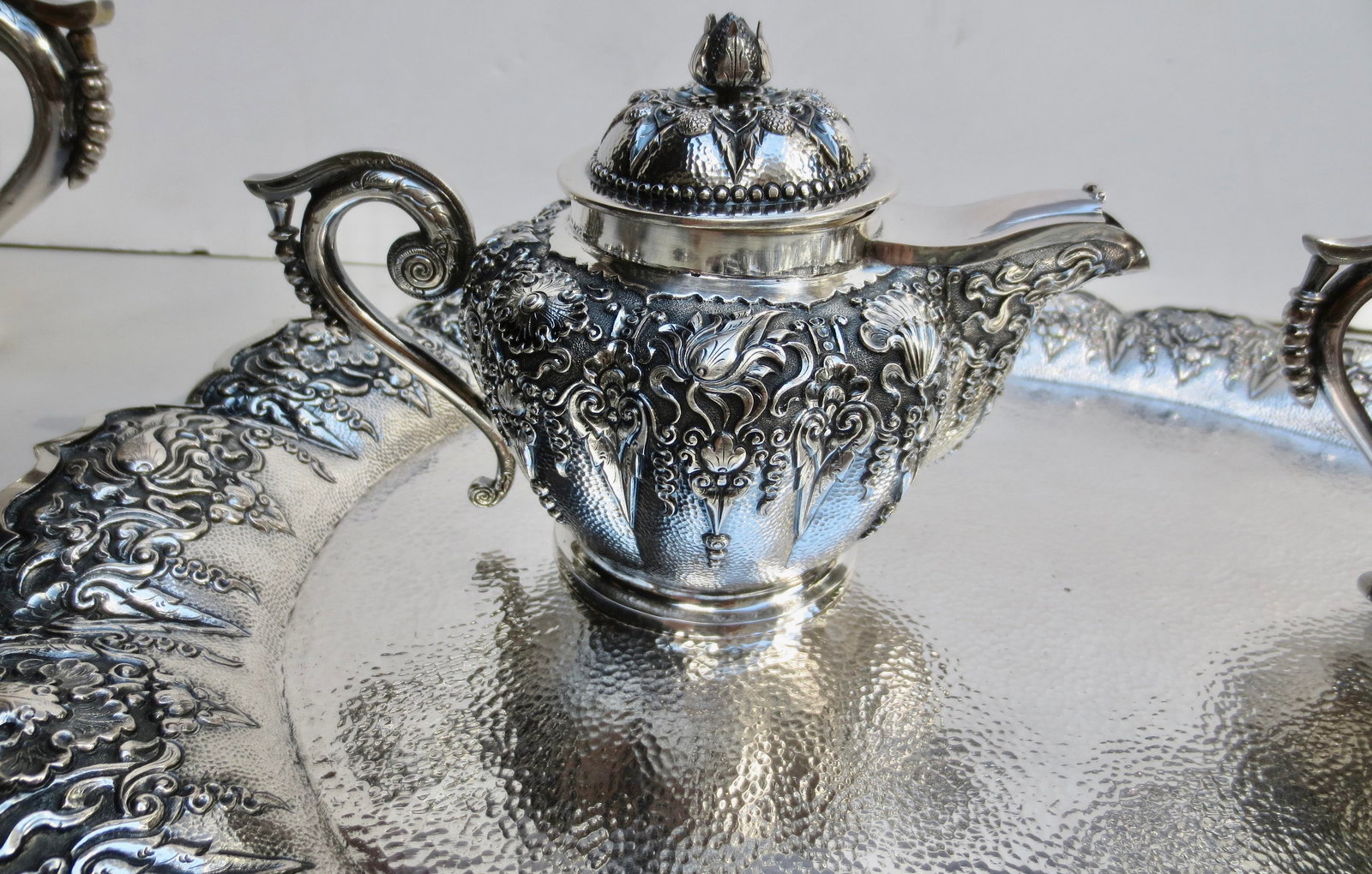 Indonesian 800 Silver Tea Set - Set of 5 Pieces - 11