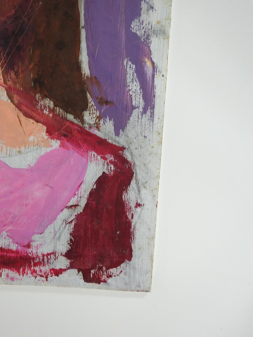 Mid 20th Century Impressionist Portrait of Young Woman in Pink Painting - 6