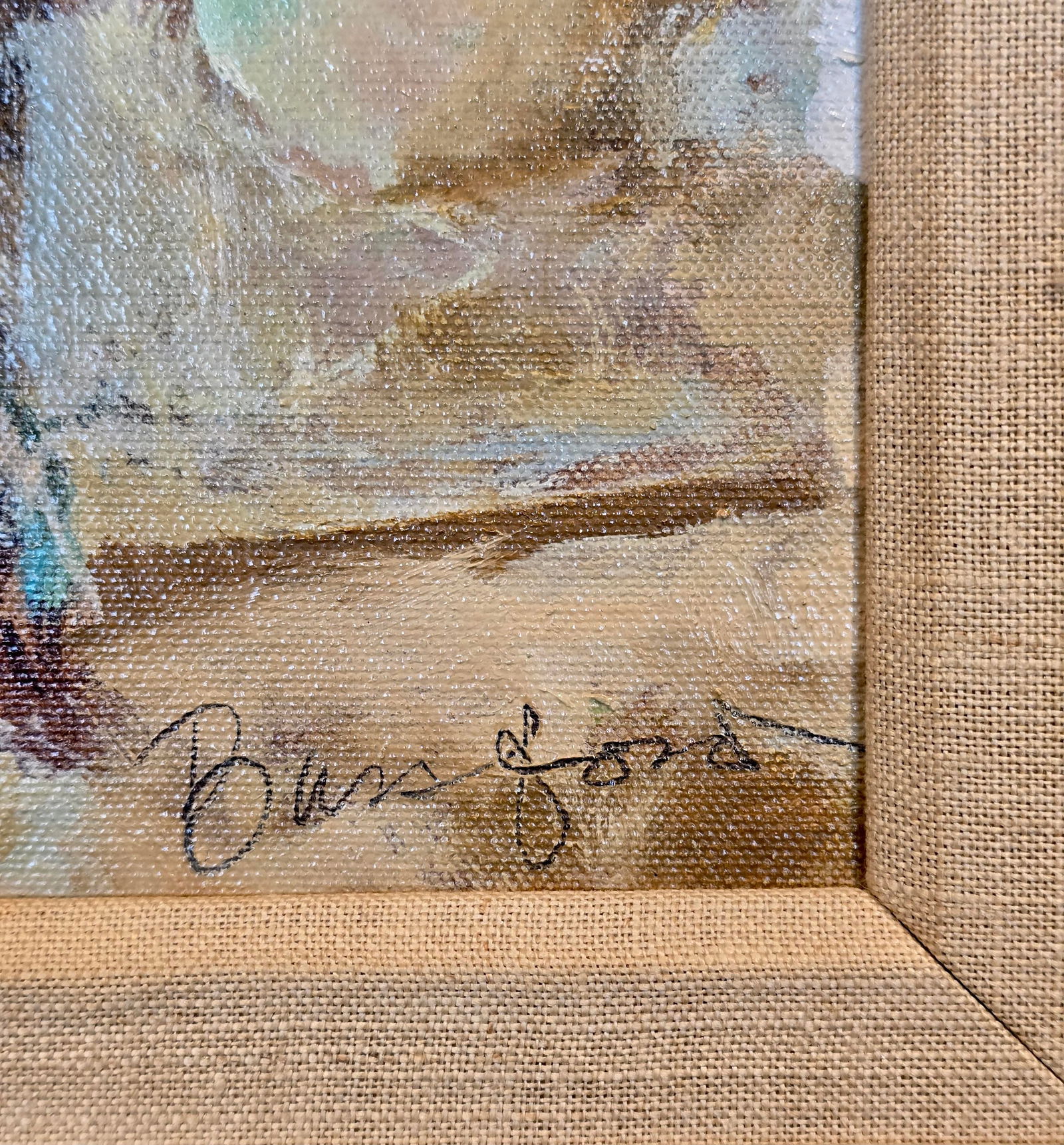 Wallace Bassford- Nude Girl Trying a Flowery Hat in the Mirror- Oil Painting - 6